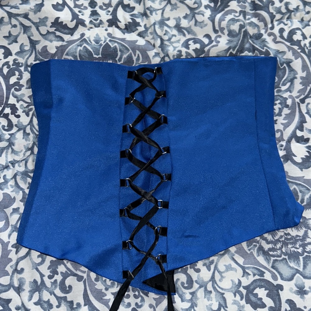 Blue Corset Zipper Top!
